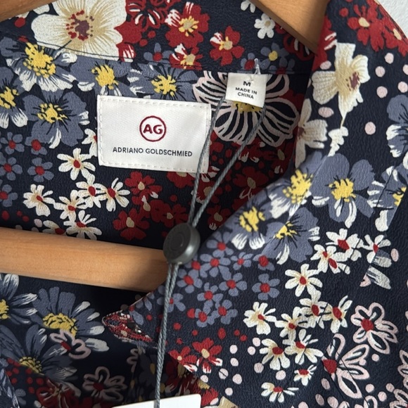 NEW Adriano Goldschmied Sutton Silk Shirt Medium - Picture 6 of 12